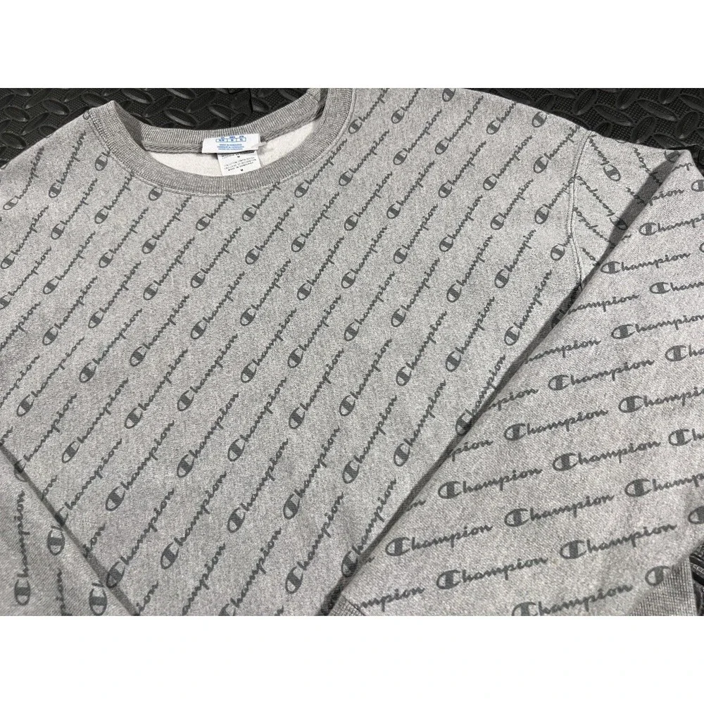 Champion Sweater Adult Medium Gray Reverse Weave Crewneck Sweatshirt Men's